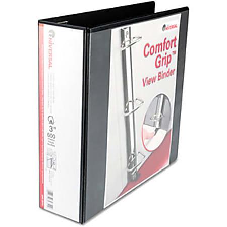 Universal Ring Binder - 3" Binder Capacity - Letter - 8 1/2" x 11" Sheet Size - D-Ring Fastener(s) - Internal Pocket(s) - Black - Heavyweight, Snag-free, Sturdy - 1 Each