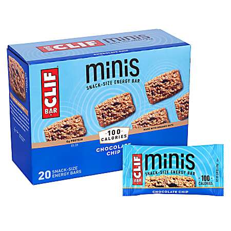 Clif Chocolate Chip Minis, 0.99 Oz, Pack Of 20 Minis