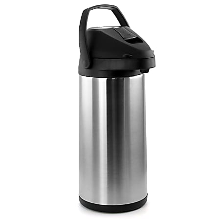 MegaChef 5 L Stainless-Steel Airpot Hot Water Dispenser For Coffee And Tea, Silver/Black