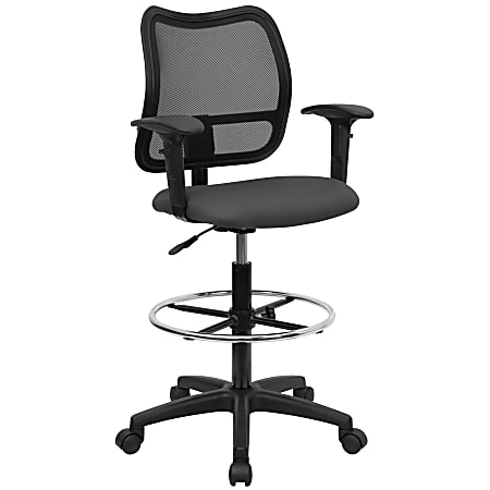 Flash Furniture Mesh Mid-Back Drafting Chair, Gray/Black