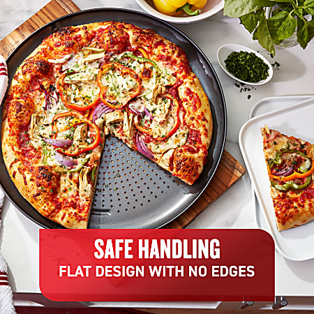 T Fal Airbake Nonstick Pizza Pan 15 34 Gray Office Depot