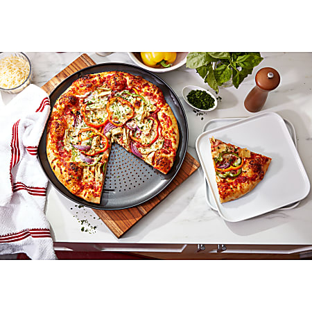 T Fal Airbake Nonstick Pizza Pan 15 34 Gray Office Depot