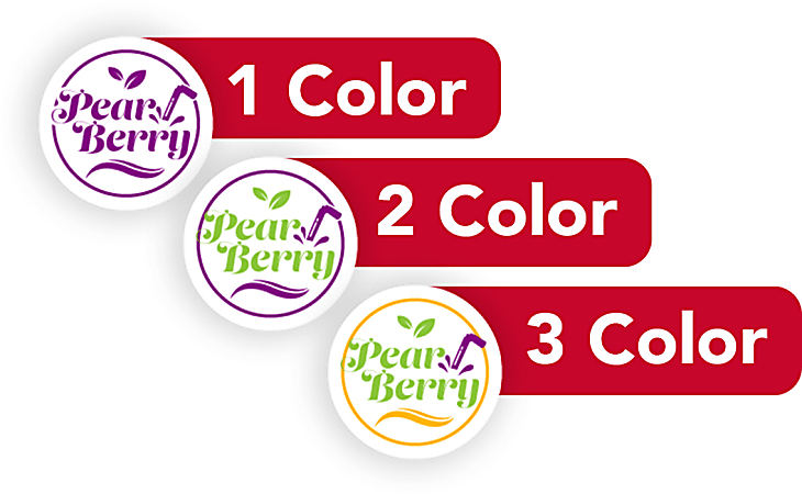 1, 2 Or 3 Color Custom Printed Labels And Stickers, Round/Circle, 1/2", Box Of 250