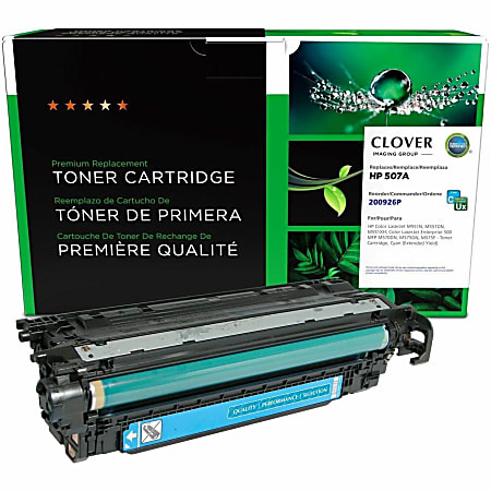 CIG Clover Imaging Group Remanufactured Cyan Extra High Yield Toner Cartridge Replacement For HP 507A, CE401A
