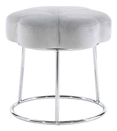 Linon Tempest Stool, Chrome/Gray