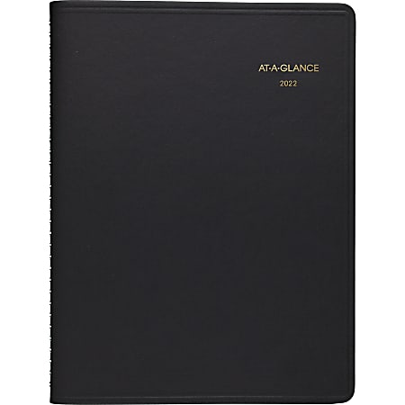 AT-A-GLANCE® 13-Month Weekly Appointment Book, 8-1/4" x 11", Black, January 2022 To January 2023, 7095005