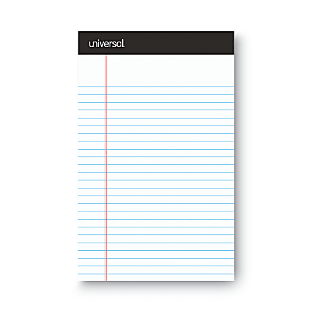 Universal Premium Ruled Writing Pads, Narrow Rule, 5" x 8", White, Pack Of 6 Pads