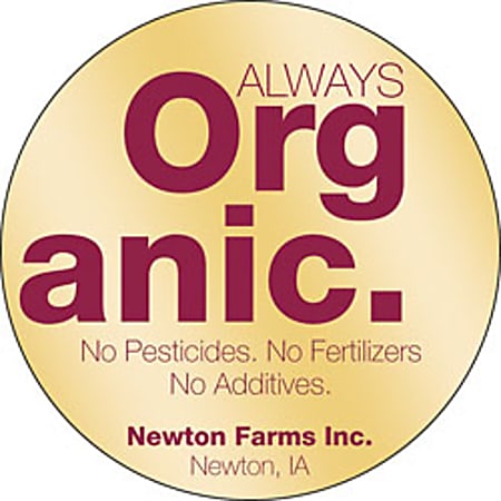 1-Color Advertising Labels/Stickers, Circle, 2 1/8" Diameter, Roll Of 500