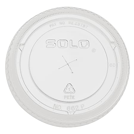 Dart SOLO Straw Slot Cold Cup Lids, Fits 9 to 20oz Cold Cups, Plastic, Clear, 100/Sleeve, 10 Sleeves/CT