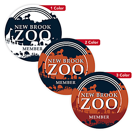 1, 2 Or 3 Color Custom Printed Labels And Stickers, Round/Circle, 2-1/2", Box Of 250