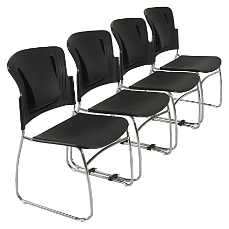 Balt® ReFlex Stacking Chair, Black, Set Of 4