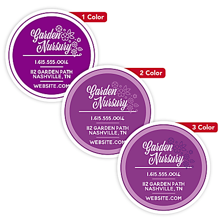1, 2 Or 3 Color Custom Printed Labels And Stickers, Round/Circle, 3", Box Of 250
