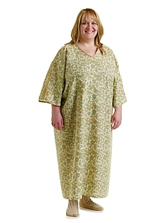 Medline PerforMAX IV Patient Gowns, 3X, Royale Sage/Beige, Pack Of 12