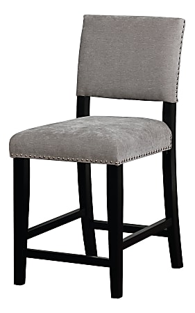 Linon Collier Counter Stool, Black/Dark Grey