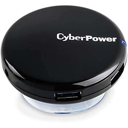 CyberPower CPH430PB Hub with 4 Type A Ports - 4 USB Port(s) - 3.0 Amps (Shared), Black, Lifetime Warranty