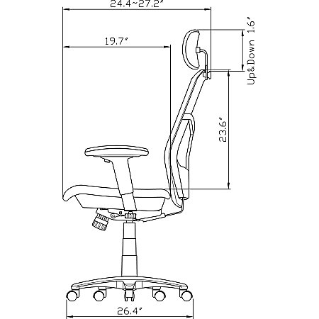 Lorell Ergomesh High Back Chair With Adjustable Headrest Black