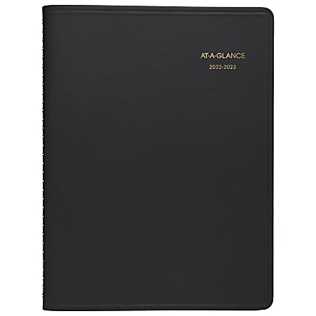 AT-A-GLANCE® 14-Month Weekly Academic Appointment Book Planner, 8-1/4" x 11", Black, July 2022 to August 2023, 7095705