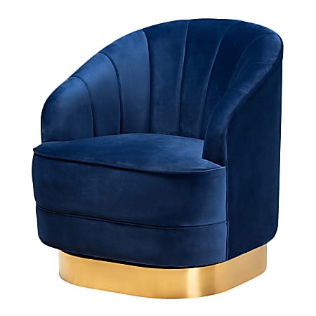 Baxton Studio 10397 Swivel Accent Chair, Royal Blue