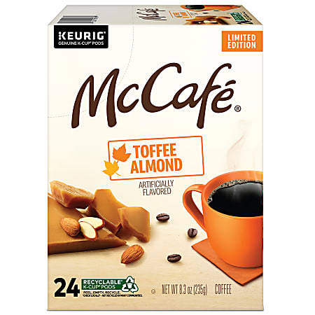 McCafe K-Cup Toffee Almond Coffee - Compatible with Keurig Brewer - Light - 24 / Box McCafe K-Cup Toffee Almond Coffee - Compatible with Keurig Brewer - Light - 24 / Box