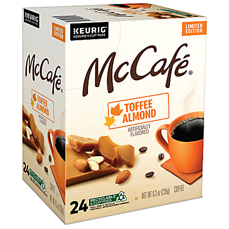 McCafe K-Cup Toffee Almond Coffee - Compatible with Keurig Brewer - Light - 24 / Box McCafe K-Cup Toffee Almond Coffee - Compatible with Keurig Brewer - Light - 24 / Box