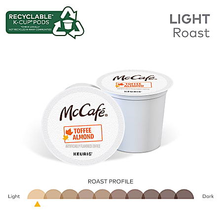 McCafe K-Cup Toffee Almond Coffee - Compatible with Keurig Brewer - Light - 24 / Box McCafe K-Cup Toffee Almond Coffee - Compatible with Keurig Brewer - Light - 24 / Box