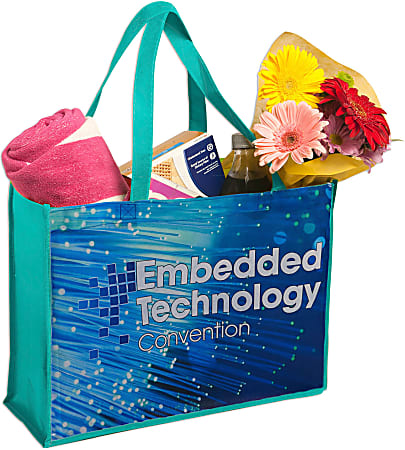 Custom Promotional Sublimated Non-Woven Shopping Tote, 12" x 16"