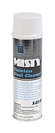 Misty® Stainless Steel Cleaner And Polish, Lemon Scent, 15 Oz Can, Case Of 12