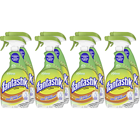 fantastik® All-Purpose Disinfectant Spray - 32 fl oz (1 quart) - Fresh Scent - 8 / Carton - Green