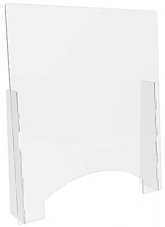 Deflecto Acrylic Countertop Barriers, 36" x 31-3/4", Clear, Pack Of 2 Barriers