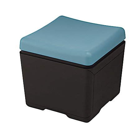 Iceberg Otto Letter-Size Mobile File Ottoman, 17 1/4"H x 18"W x 18"D, Aqua/Black