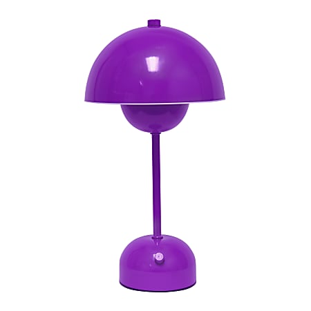 Simple Designs Mushroom Magic Dimming Rechargeable LED Touch Stick Lamp, 11-13/16"H, Purple