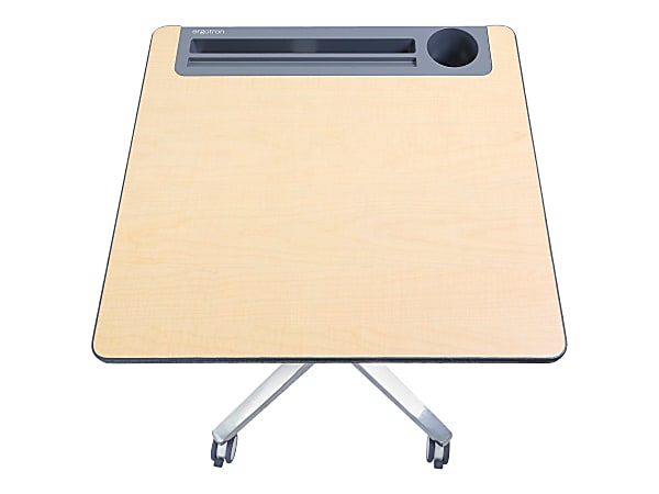 Ergotron Mobile Desk - For - Table TopMaple Top - 15 lb Capacity - 27" Table Top Width x 20.50" Table Top Depth - Assembly Required