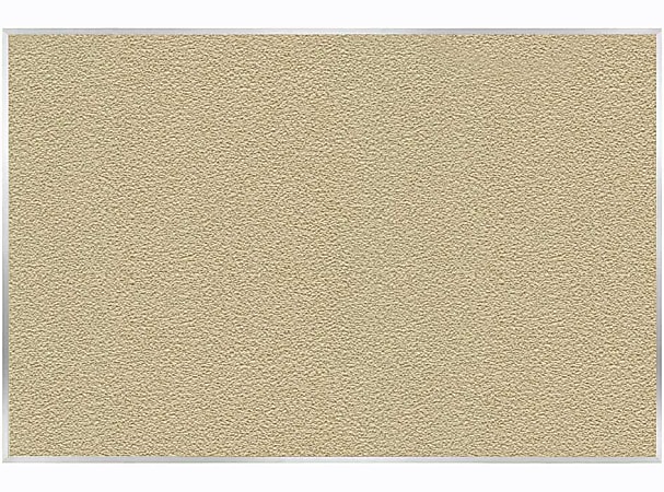 Ghent Vinyl Bulletin Board, 36”H x 60”W, Aluminum Frame, Caramel