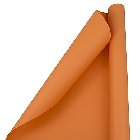 Jam Paper Orange Gift Wrap Paper, 25 Sq ft.