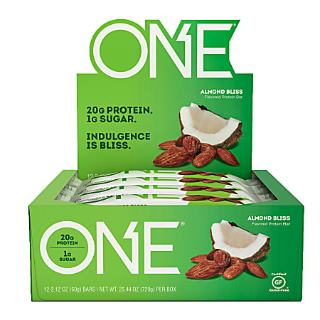 ONE Almond Bliss Protein Bars, 2.12 Oz, Box Of 12 Bars