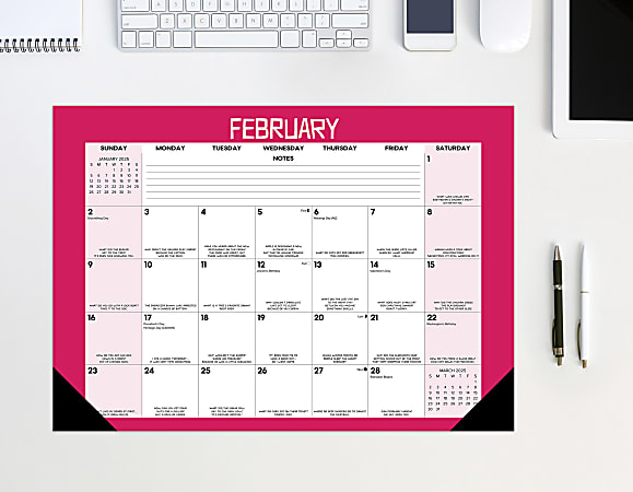 2025 Willow Creek Press Monthly Desk Pad Calendar, 17” x 12”, Bad Dad Jokes, January 2025 To December 2025, 47774