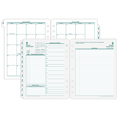 Franklin Covey® Original Two Page Per Day Planner Looseleaf Refill, 12 Months, 8 1/2" x 11", January-December 2017