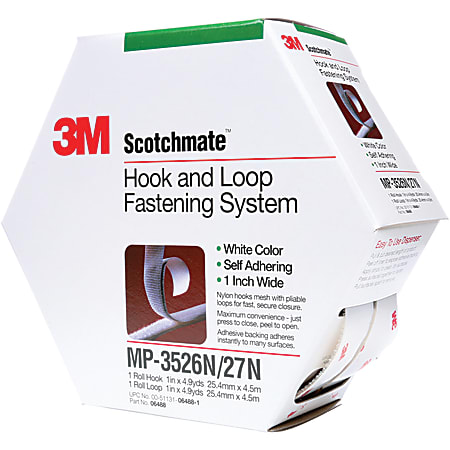 3M™ Scotchmate™ Fastener Combo Pack, 1" x 15', White