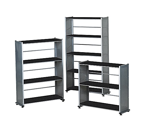 Mayline® Eastwinds Accent 4-Shelf Bookcase, 44 1/2"H x 31 1/4"W x 11"D, Anthracite