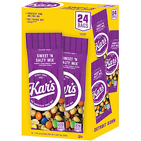 Kar's Sweet 'N Salty Mix, 2 Oz, Box Of 24 Bags