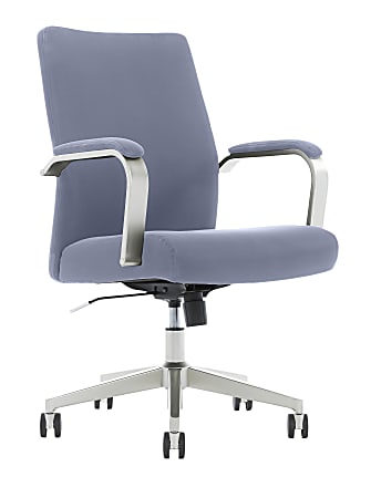 Serta® SitTrue™ Devara Faux Leather Mid-Back Manager Chair, Light Blue
