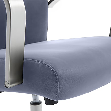 Serta SitTrue Devara Faux Leather Mid Back Manager Chair Light Blue Office Depot