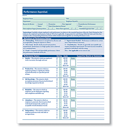 ComplyRight Performance Appraisal Forms, 11" x 17", White, Pack Of 50