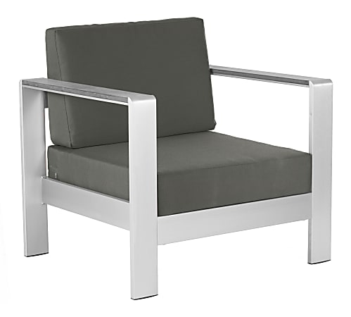 Zuo Modern Cosmopolitan Olefin Accent Arm Chair, Dark Gray