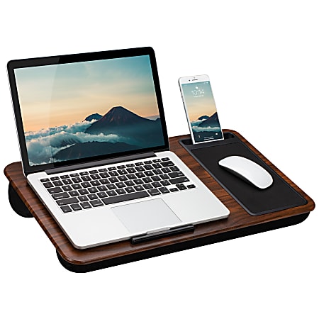 LapGear Home Office Lap Desk 21 x 12 Espresso Woodgrain - Office Depot