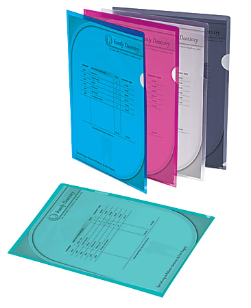 Office Depot® Brand Poly Project View Folders, Letter Size, Assorted Colors, Pack Of 10