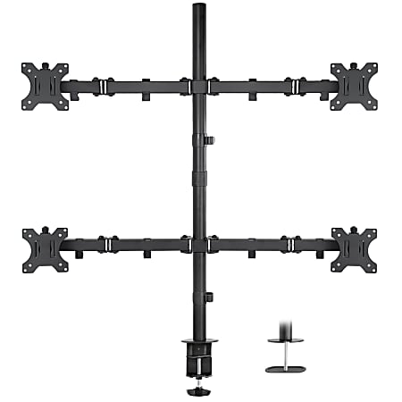 Mount-It! MI-2754 Quad Monitor Mount, 34-3/4"H x 30"W x 3"D, Black