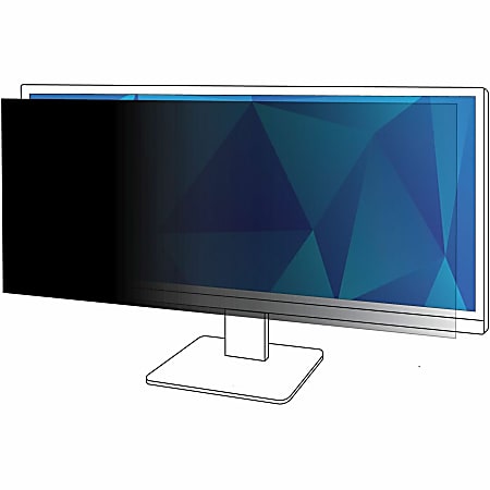 3M Privacy Filter for Monitors, 34" Full Screen, 21:9 Aspect Ratio, Redcues Blue Light, Anti-Glare, PF340W2B