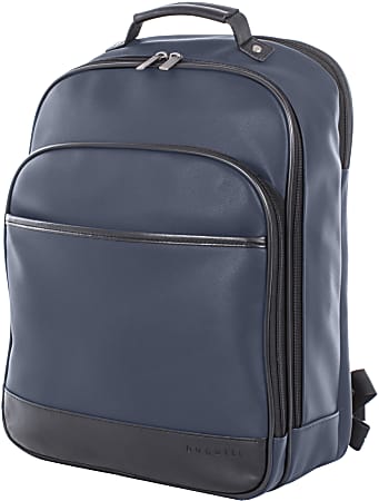 Bugatti Gin & Twill Textured Vegan Leather Backpack With 15.6" Laptop Pocket, Navy