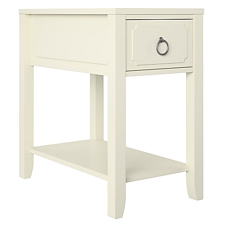 Ameriwood™ Home Novogratz Her Majesty Narrow Side Table, 24”H x 13-13/16”W x 23-5/8”D, White